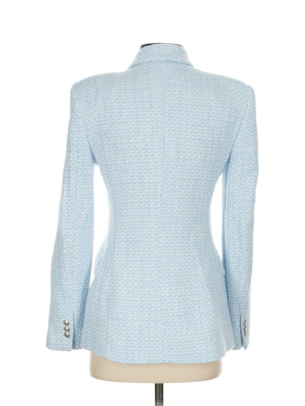 Zara Light Blue Tweed Blazer - Picture 3 of 6